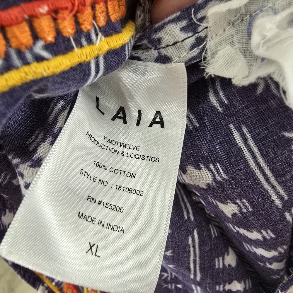 Anthropologie Laia Striped Romper Embroidered Playsuit Shorts Jumpsuit NWT Sz XL - Picture 14 of 15